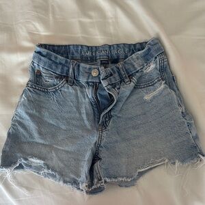 American Eagle Outfitters Light Blue Distressed Jean Shorts